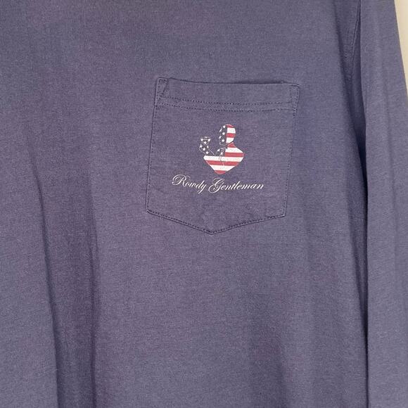 VINTAGE ROWDY GENTLEMEN REAGAN BUSH 84 LONG SLEEVE NAVY TEE - Picture 4 of 6